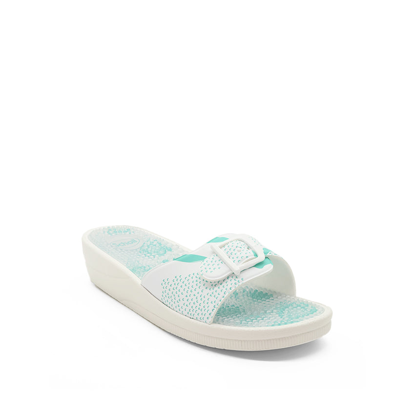 New Massage Women's Casual Sandals - White/Aqua