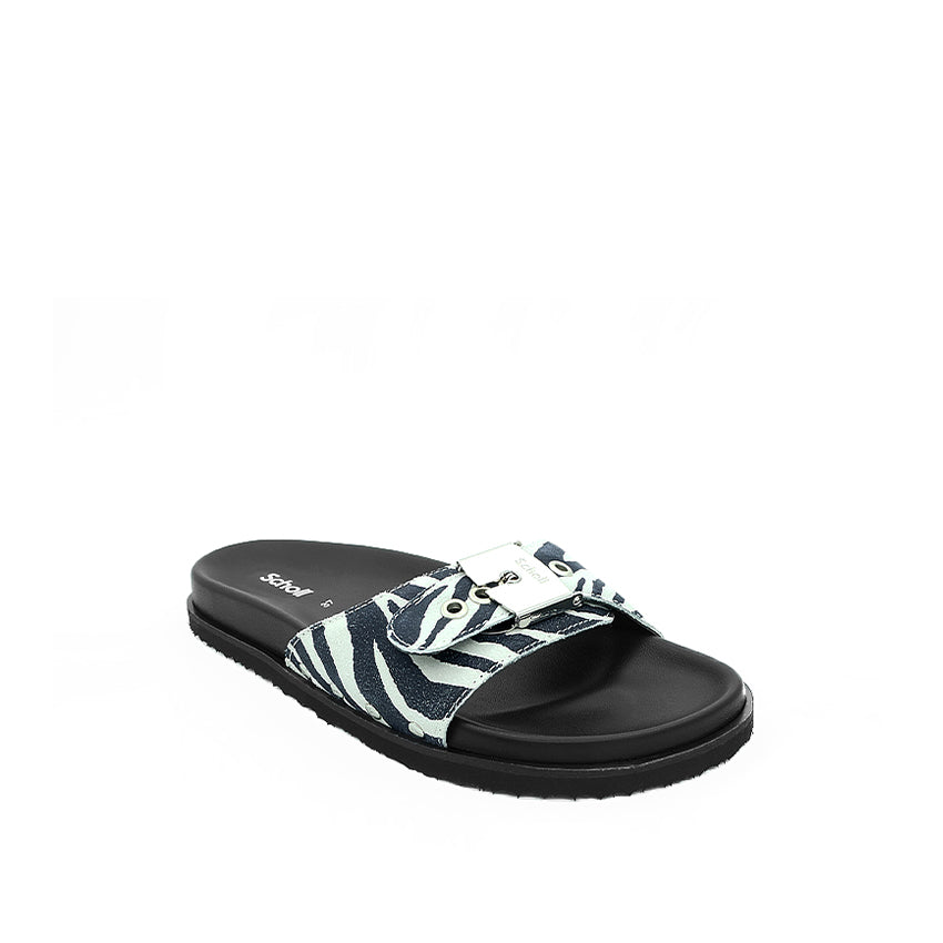 Pescura Anne Women's Casual Sandals - Black White