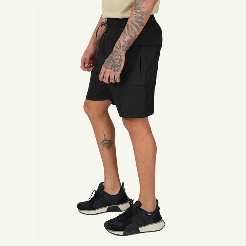 WOVEN SHORTS SIDE PKT MEN'S SHORT -   CHARCOAL GRAY