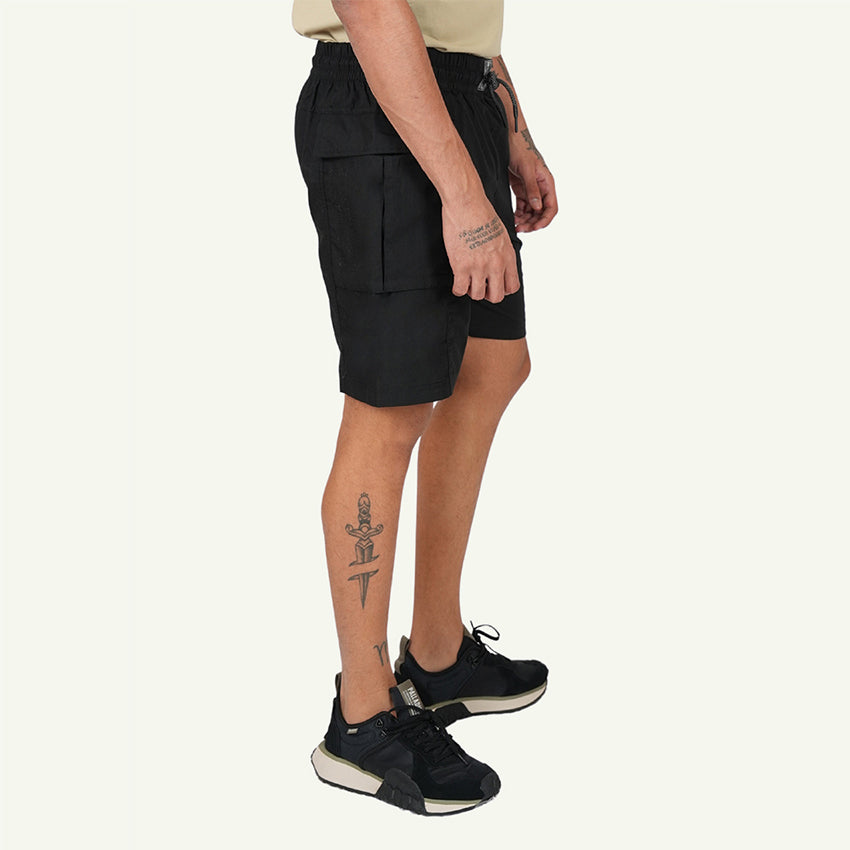 WOVEN SHORTS SIDE PKT MEN'S SHORT -   CHARCOAL GRAY