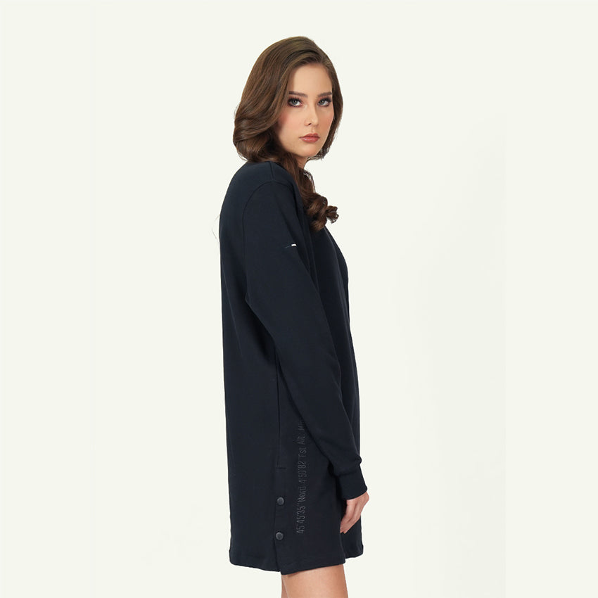 SWEAT DRESS AVN PATCHES WOMEN'S DRESS -   ANTHRACITE