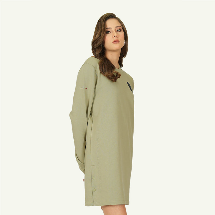 SWEAT DRESS AVN PATCHES WOMEN'S DRESS -  EUCALIPTUS