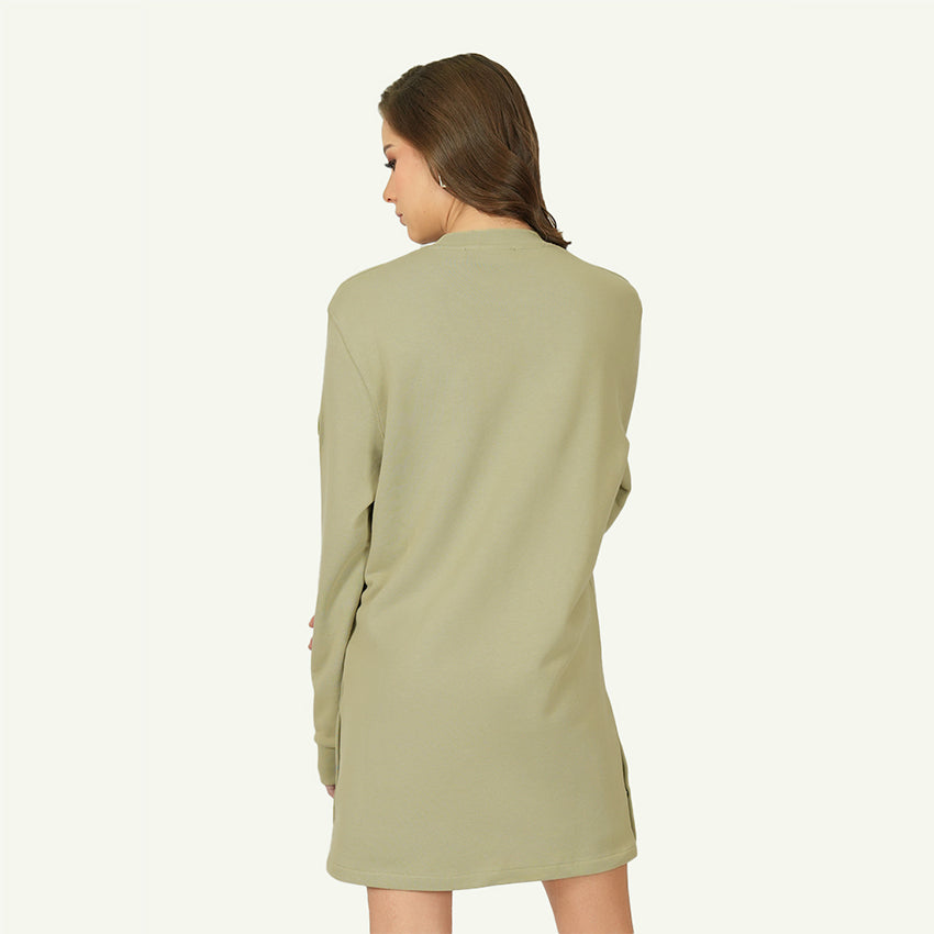 SWEAT DRESS AVN PATCHES WOMEN'S DRESS -  EUCALIPTUS
