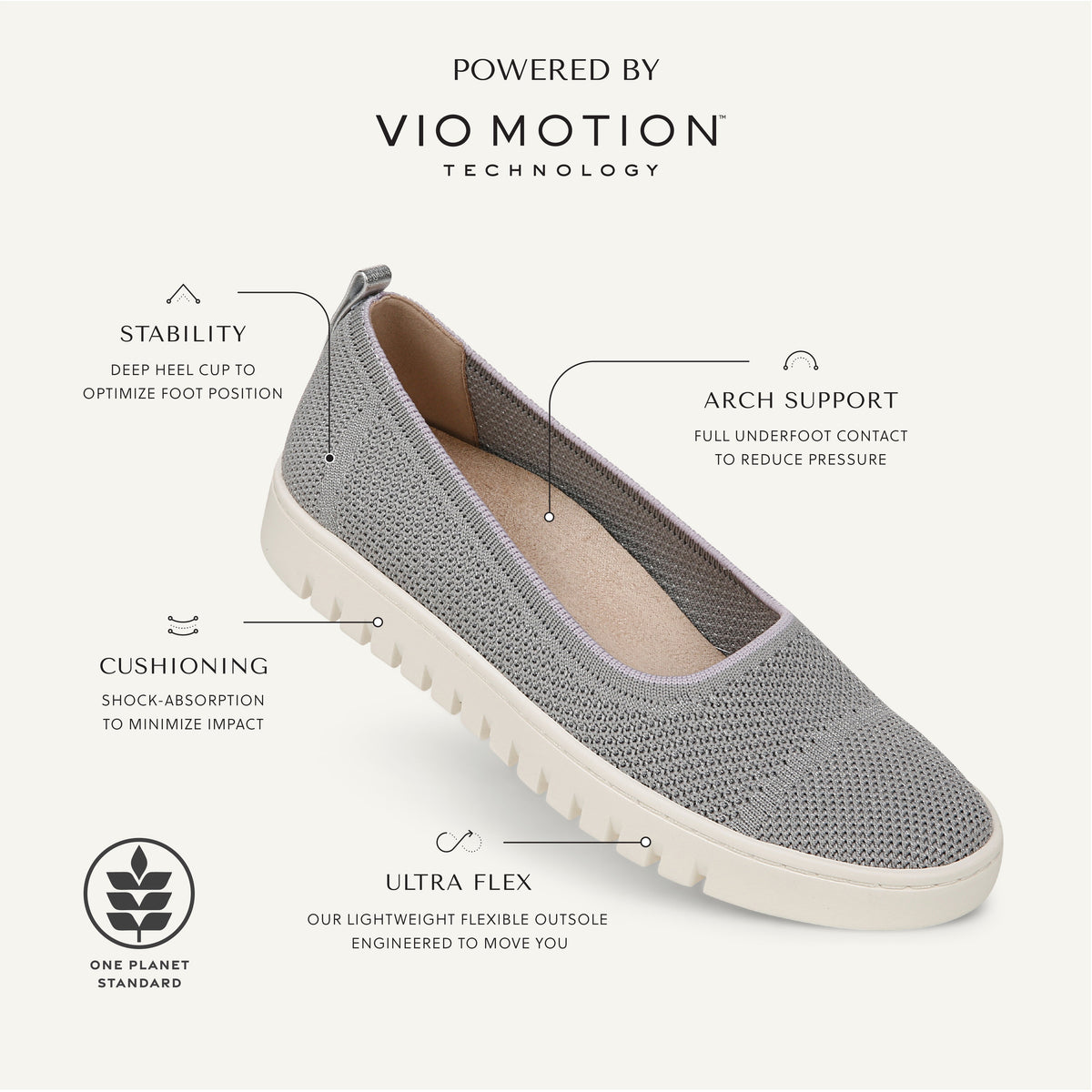 Journey Uptown Skimmer Knit  Women's Shoes - Light Grey